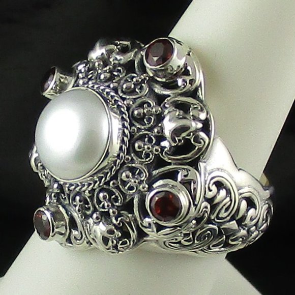 Robert Manse Cultured Mabe' Pearl Ring - Picture 2 of 8